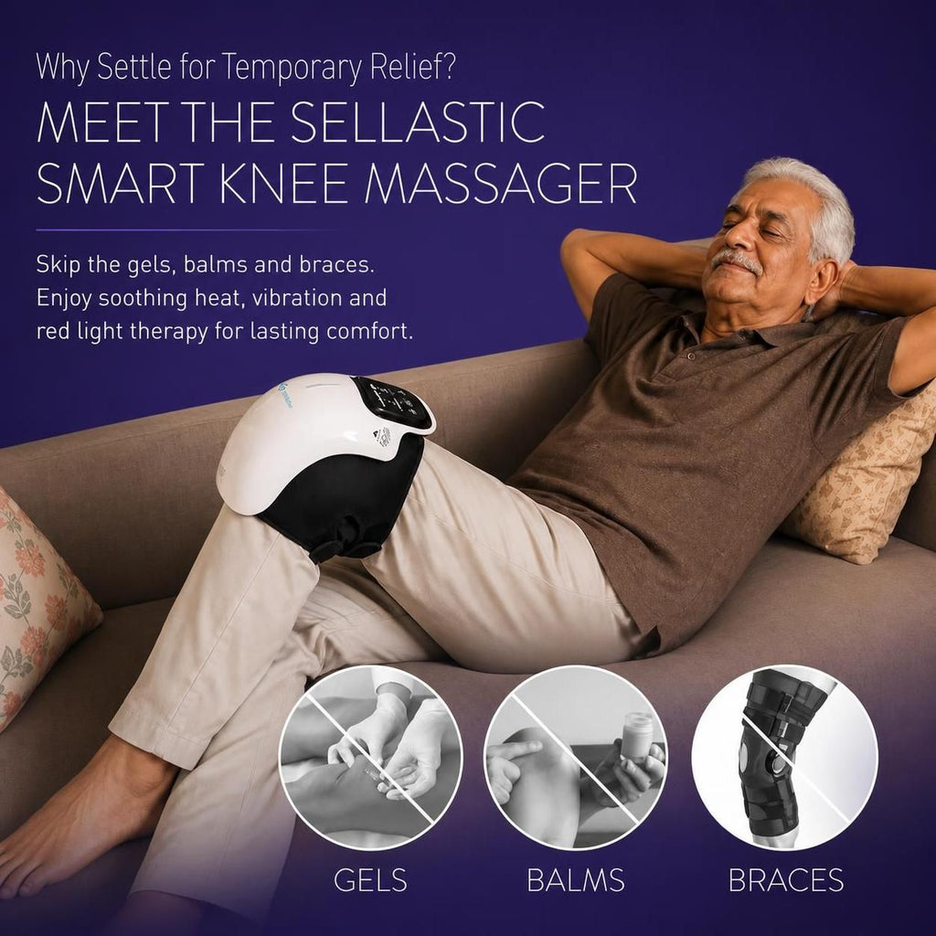 Cordless Knee Massager – 3‑in‑1 Heat, Vibration & Red Light Therapy for Joint Comfort