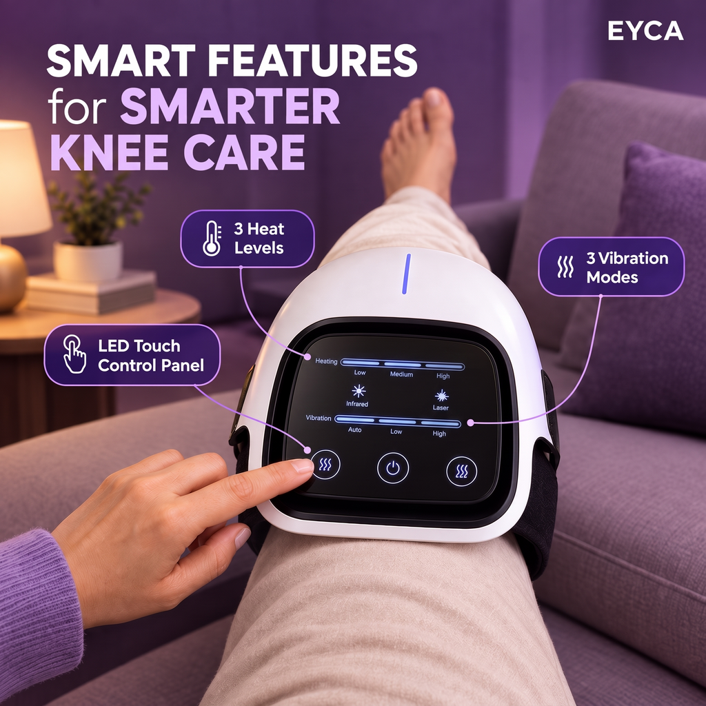 Cordless Knee Massager – 3‑in‑1 Heat, Vibration & Red Light Therapy for Joint Comfort